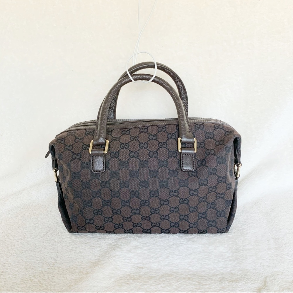NWT Authentic Gucci GG Canvas SM Boston Satchel Brown - Picture 1 of 9
